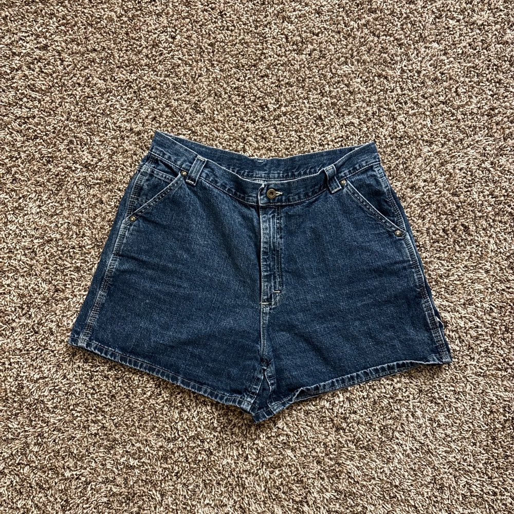 Lee Dumgarees Dark Blue Denim High-Waist Shorts